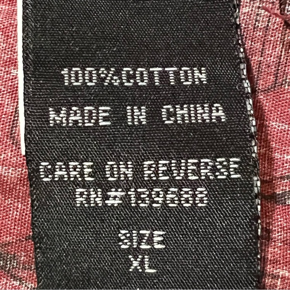 Ocean Current Button Up Red Long Sleeve Collared Geometric - Picture 6 of 11